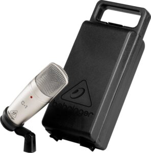 BEHRINGER C-1 Studio Cardioid Condenser Microphone Mic w/ Hard Case & Clip
