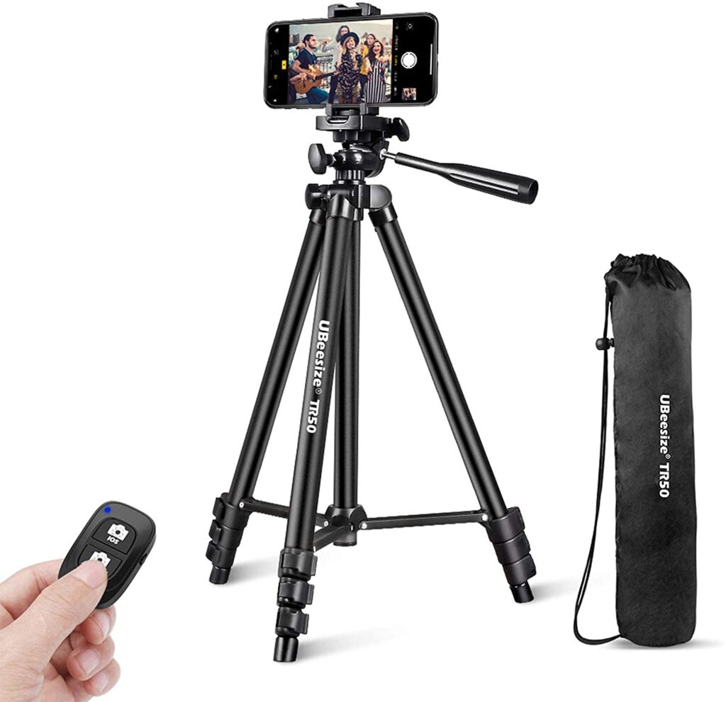 Portable Cellphone Tripod Stand with Bluetooth for smartphones